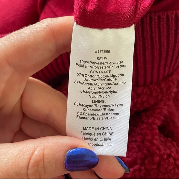 Anthropologie Dolan Left Coast Sherpa Quarter-Zip Pullover Red Sweater NWT Sz S - Picture 11 of 12